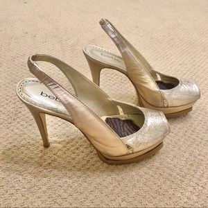 Gold Bebe Platform Heels